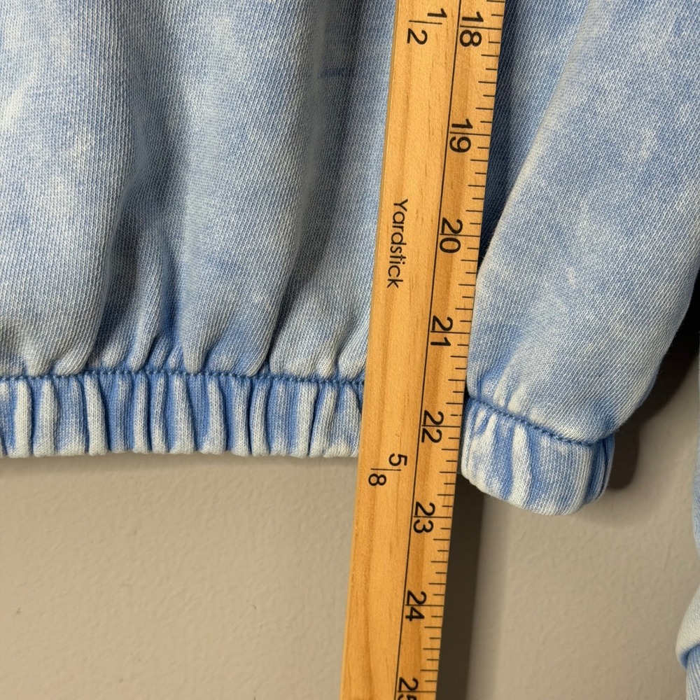 FP Movement Sweatshirt Womens S Blue Acid Wash Valley Girl Quarter Zip Cropped - Picture 8 of 9